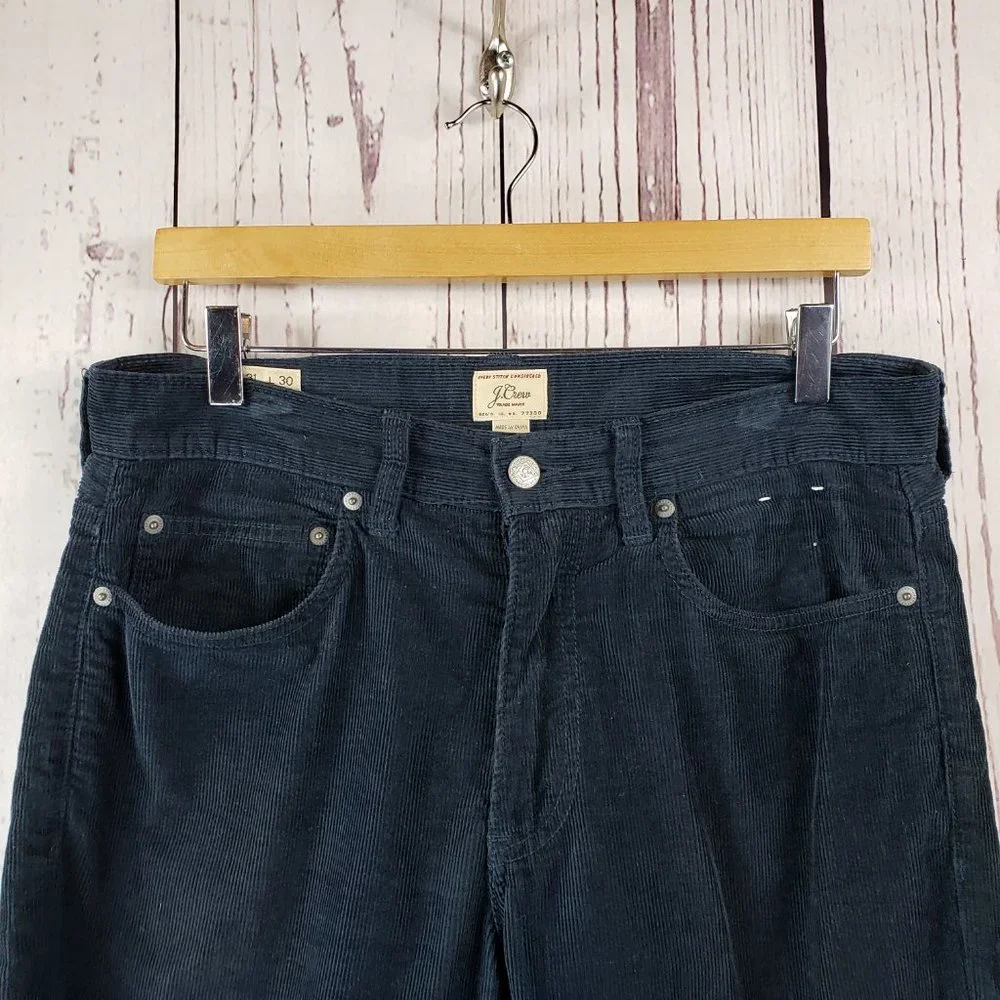 J. Crew Corduroy Jeans Womens Size 31/30 Cropped Below Waist Cotton Black - Picture 1 of 9